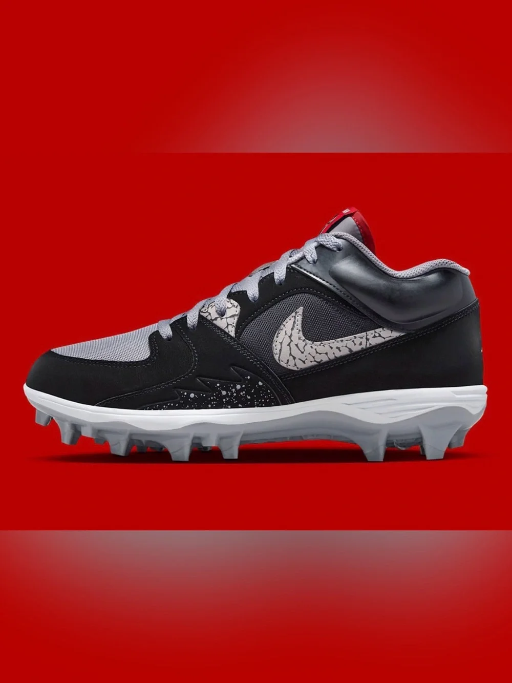 Jordan Stadium 90 Low TD “Black Cement”Football Cleats HQ0210-060 Men’s Sz.11.5